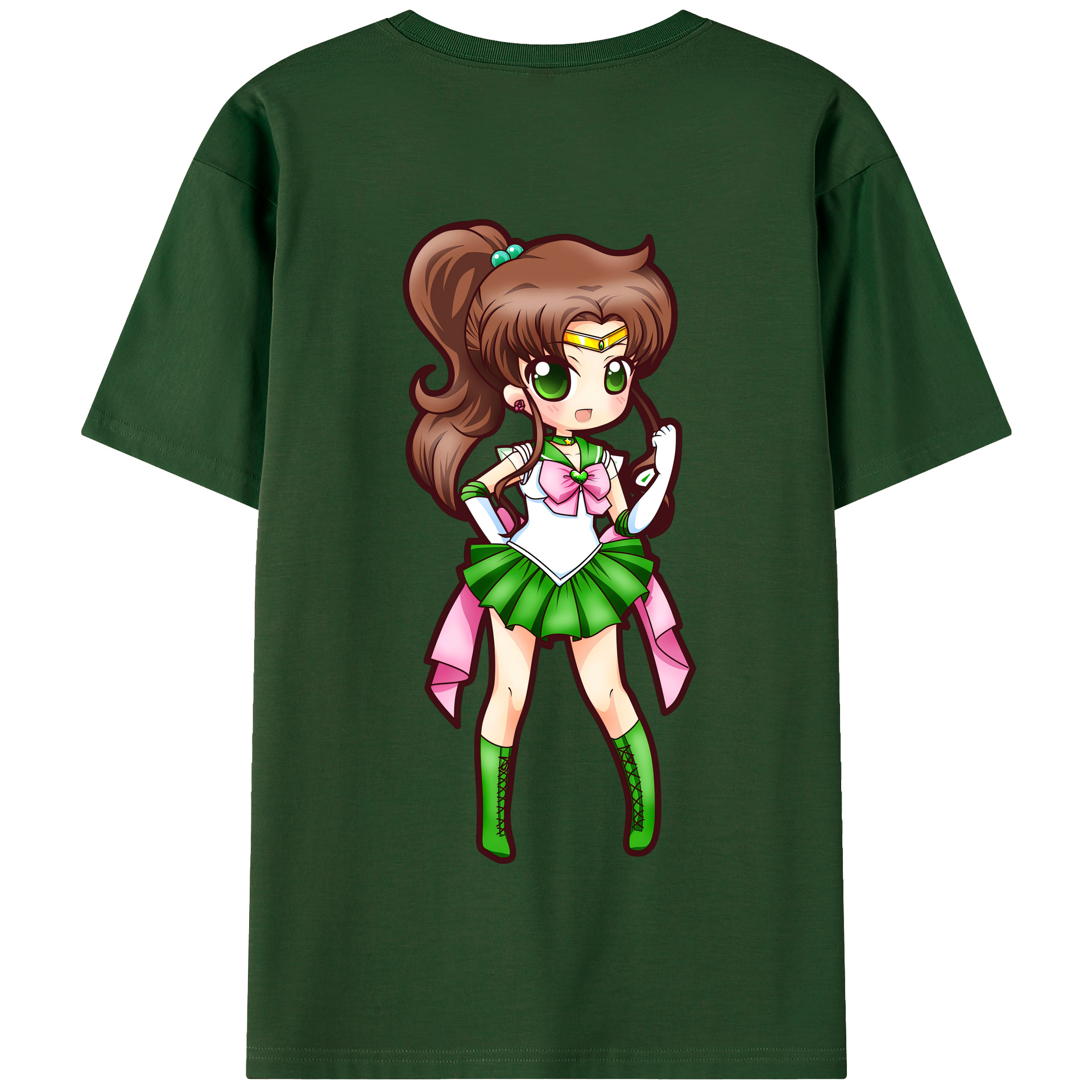 （画像用） 美少女戦士セーラームーン 木野 まこと きの まこと Sailor Moon Kino Makoto （セーラージュピター；Sailor Jupiter） 綿100％半袖Tシャツ（背面プリント）